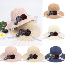 Boho Mujer Summer Wide Brim Straw Hat Floppy Derby Beach Sun Foldable Cap M0O0  eb-22301062